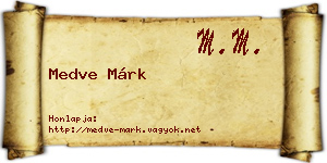 Medve Márk névjegykártya